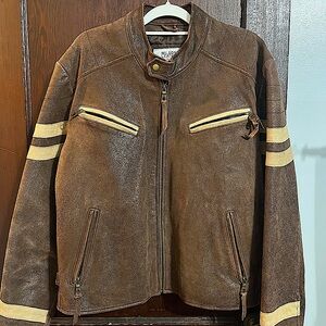 Vintage XL Wilson’s Leather Bomber Race Jacket
